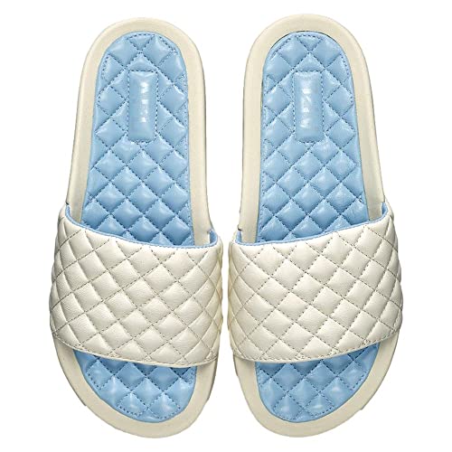 APL Athletic Propulsion Labs Men's Lusso Slide, Pristine/Ice Blue, 132