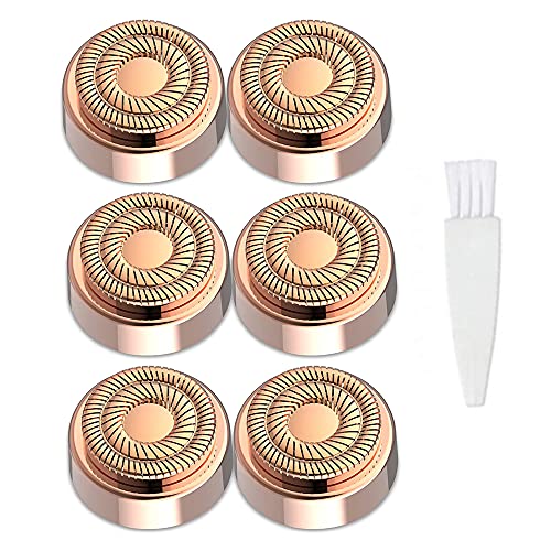 GALLIA Facial Hair Remover Replacement Heads, Compatible with Finishing Touch Flawless Facial Hair Removal Tool for Women, Generation 2 Double Halo, Gold-Plated 6Pcs, Not Fit Gen 1 Hair Removal Device