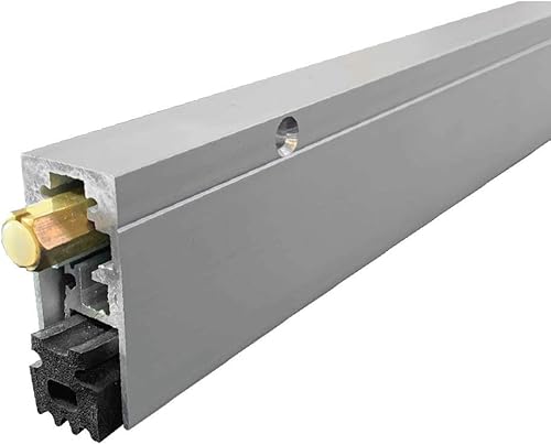 Parte inferior automática de la puerta con extrusión de goma de neopreno de esponja en aluminio anodizado transparente (7163CA), SMS #8 x 1-12