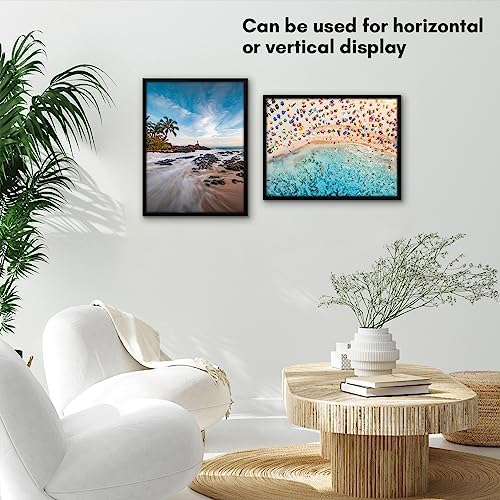 Americanflat 12x16 Picture Frame with Polished Plexiglass - Streamline Collection - Thin Border Picture Frame for Wall Display - Hanging Hardware Included - Black