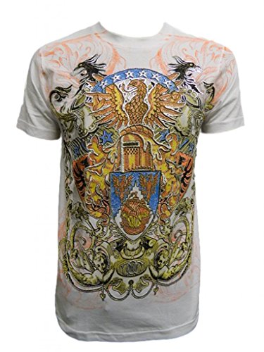 Konflic Men's Tribal Eagle Eye View MMA T Shirt, White Small