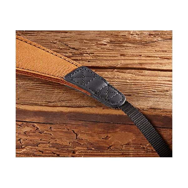 EDDYCAM 8699 Fashion-2 60mm Elchleder Kameragurt; Lederkameragurt; Elchlederkameragurt, Natur/Kontrastnaht – Bild 4