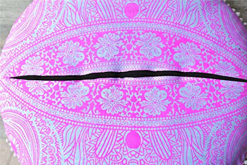 Coussin de sol mandala 80cm boho taie d'oreiller de méditation bohème grand format avec insert - 6