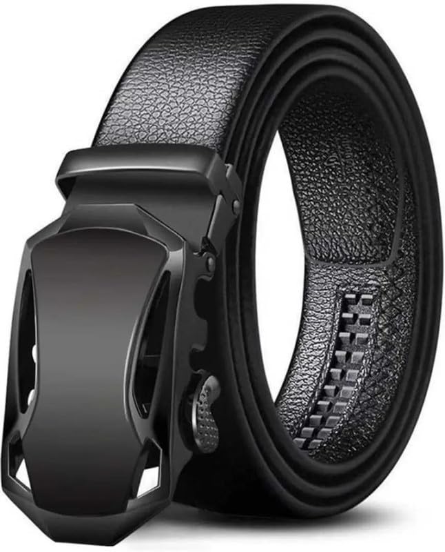 Men's PU Leather Black Autolock Grip Belt (HTP-32-BLBK)-image-39