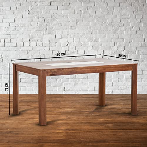 Image of SHRI MINTU'S ART Solid Sheesham Wood Dining Table 6 Seater | Six Seater Dinning Table with 6 Chairs for Home | Dining Room Sets for Kitchen & Restaurants | Rosewood, Brown Honey Finish
