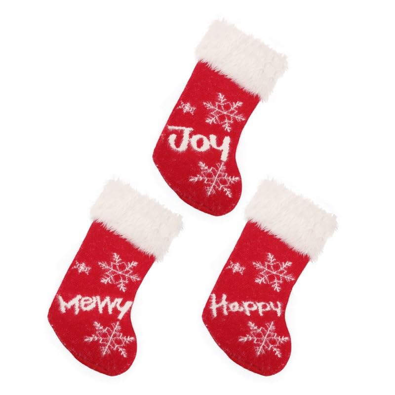 6 Stück Weihnachtsstrümpf für Kamin, Nikolausstiefel zum Befüllen Nikolaussocken Weihnachtsbaum Dekoration mit Schneeflocken Nikolausstrumpf Weihnachtsdekoration für Weihnachtsbaum,Wand, Treppe