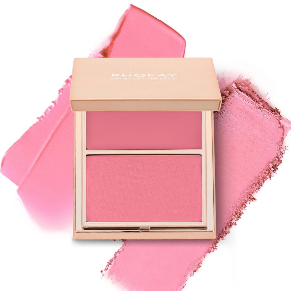 Photo 1 of PHOFAY 2 in 1 Blushed Palette Duo Blush Powder Makeup for Cheeks Eyeshadow