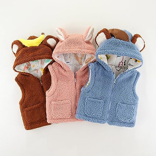 Toddler Coat Boy Boys Fall And Winter Cartoon Animal Pattern Hooded Vest Shaker Sleeveless Jacket With Pocket4