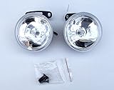 Tension: 12v Générique Paire Phares Anti-Brouillard Ronds 90mm Universels Voiture Offroad ECE 12V 55W + Ampoules H3