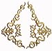 Two Hug Gold Flower Leaves Iron on Embroidered Appliques Patch Flower Motifs, Craft, Sewing, Embroidery Patches, Embroidered Lace Fabric Ribbon Trim Neckline Collar (Gold)