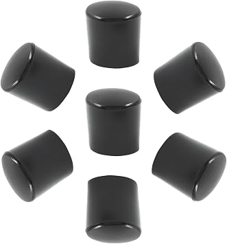 30 Pack Black Round Vinyl End Caps Plug Insert - 5/8 Inch Diameter PVC Flexible Protector Soft Rubber Cover Plastic Cap for Furniture Foot Post Pipe Tube