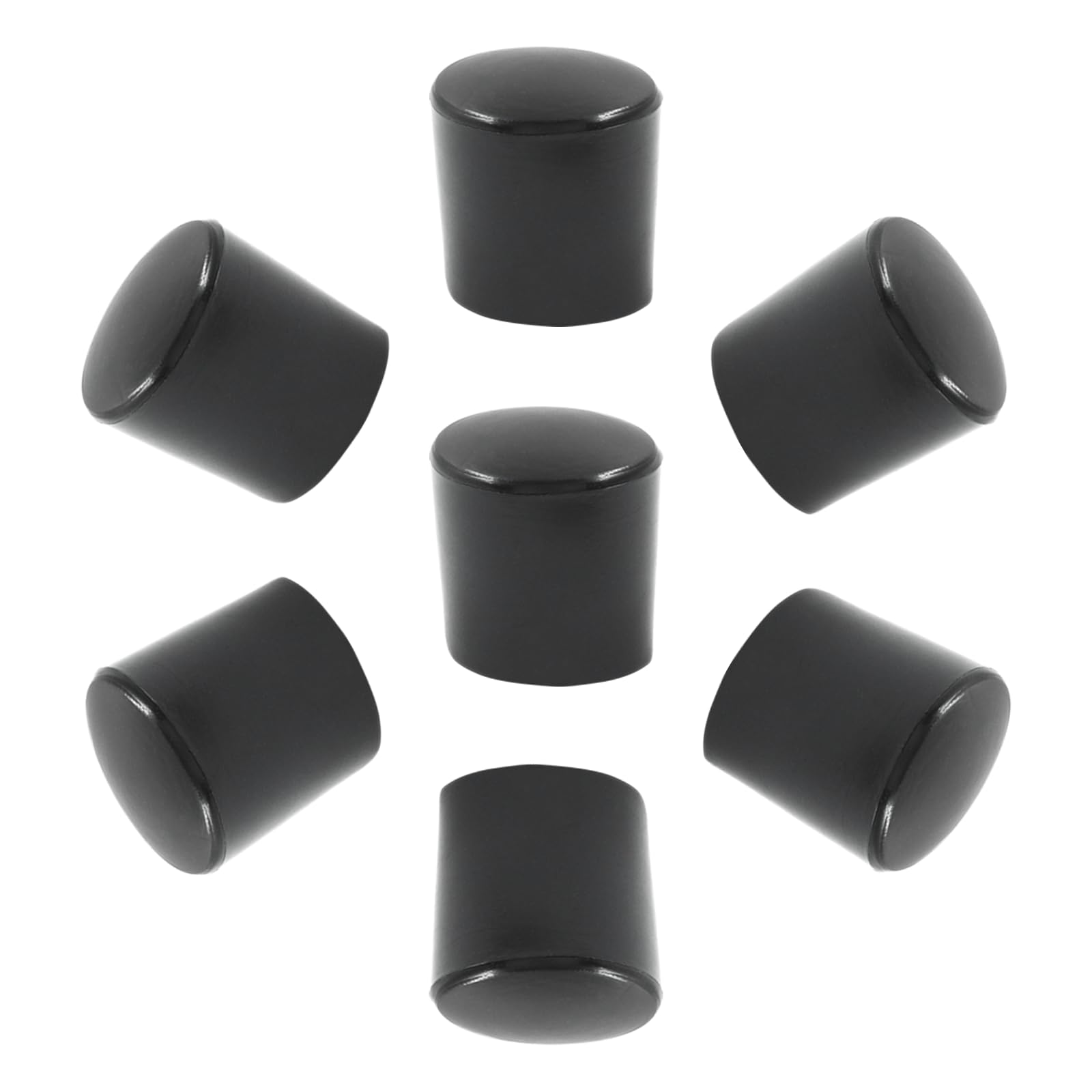 30 Pack Black Round Vinyl End Caps Plug Insert - 5/8 Inch Diameter PVC Flexible Protector Soft Rubber Cover Plastic Cap for Furniture Foot Post Pipe Tube