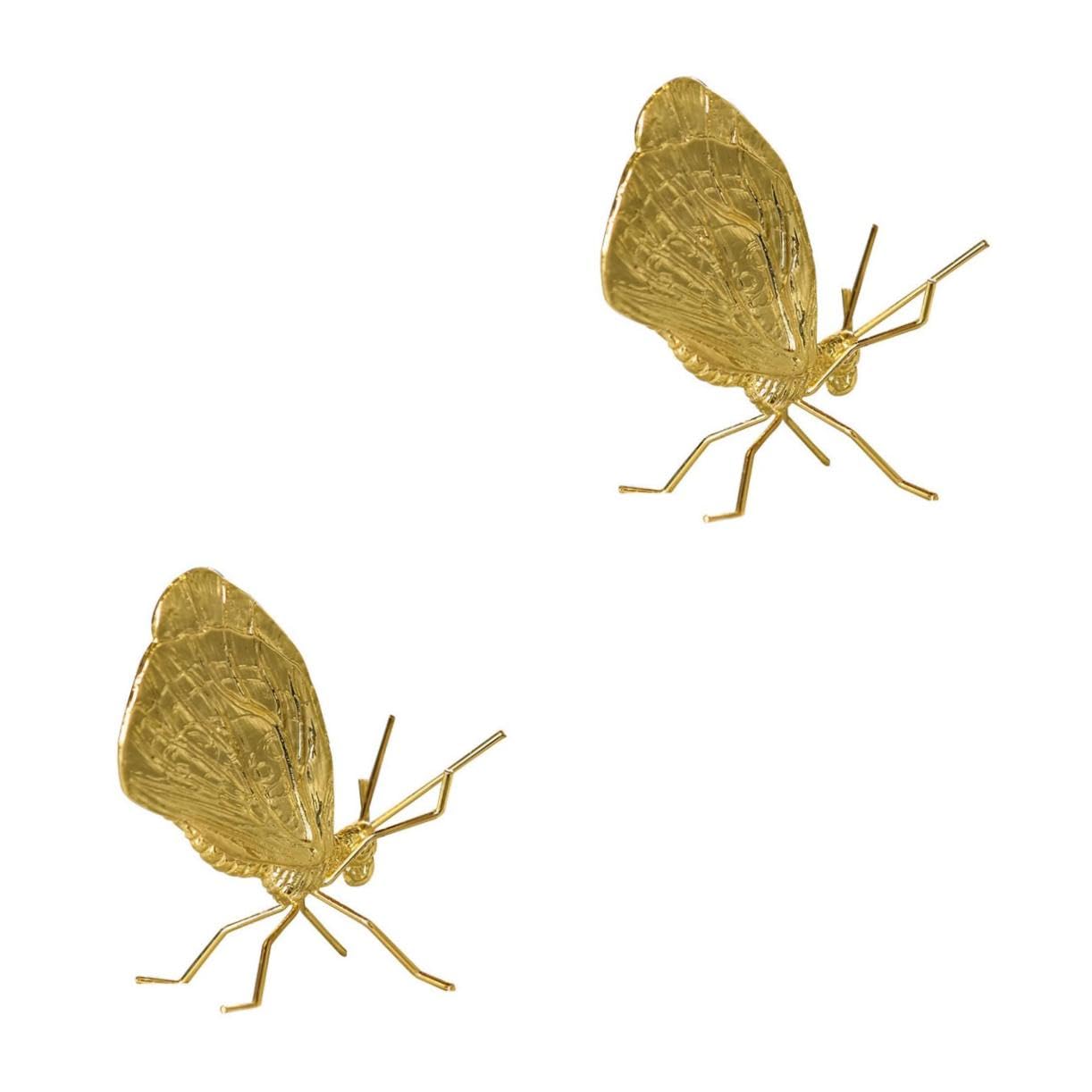 Ornement métallique électroplaté doré de haute qualité Toddmomy 2 pièces