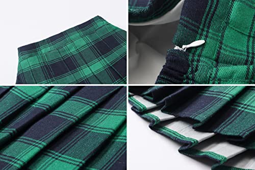 Joe Wenko Girls Women's Pleated Skirt, High Waist School Uniform A-Line Short Skirt3