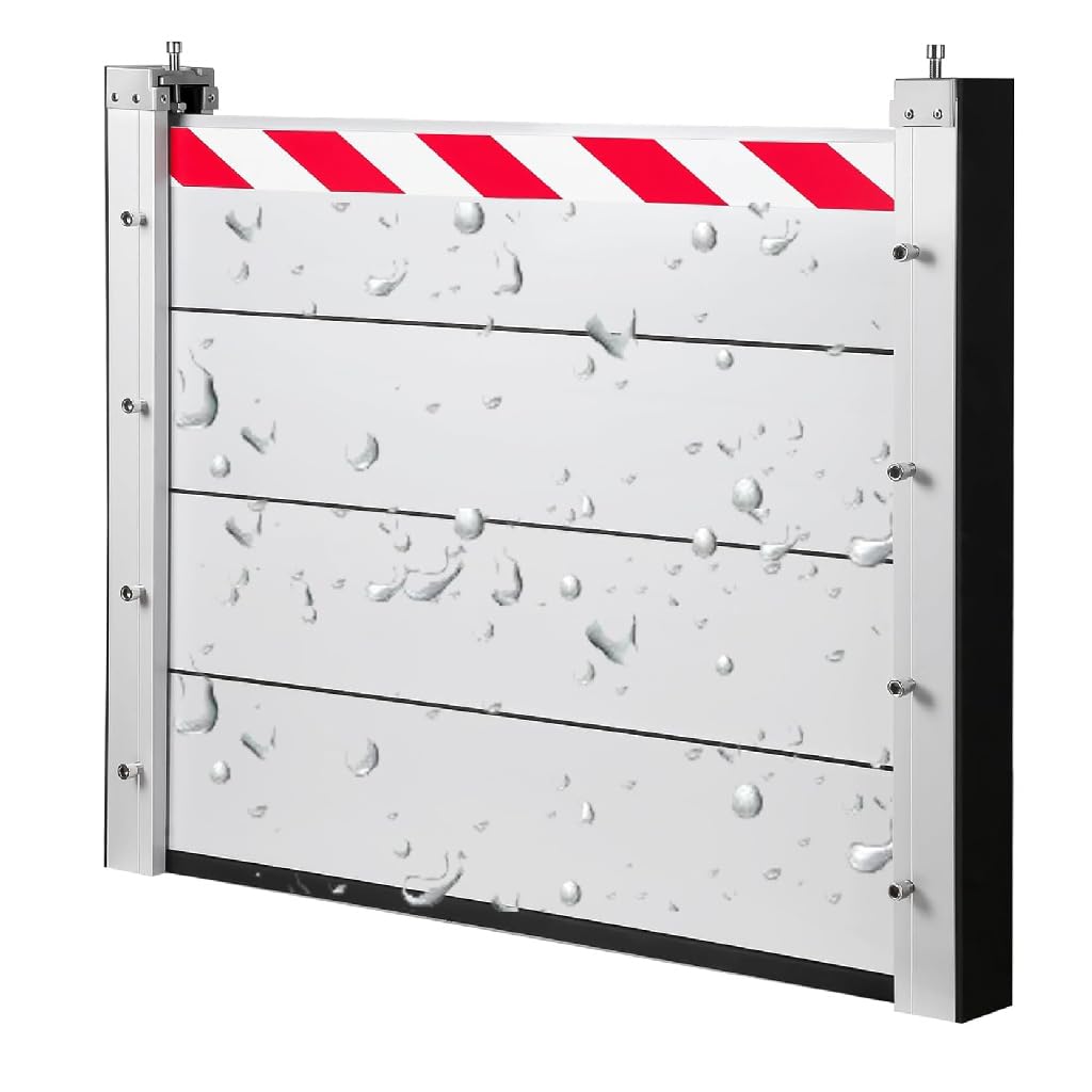Barreras Universales Modulares Aluminio Reutilizable Presas Temporales Deflectores para Entradas(W,100 * 20cm)