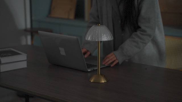 Image of Liliful 8 Pcs Cordless Table Lamp Rechargeable Touch LED Small Gold Portable Battery Operated USB-c Desk Lamp 3 Color Dimmable for Bedroom Living Room Dining (Gold,Mushroom Style)
