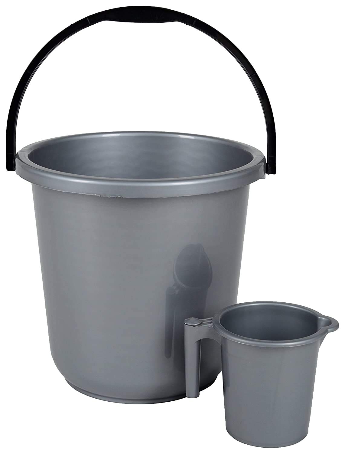 AIR O MATIC Plastic Bucket With Mug, Grey Color, 15 L (1 Bucket and 1 mug) (B08Z8NDMGS) Amazon Price History, Amazon Price Tracker
