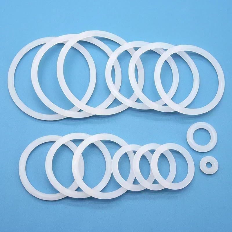 100 Uds VMQ junta tórica CS 1/2/3/4mm de espesor arandela blanca impermeable redonda no tóxica para fontanería, reparación(OD 60mm,CS 4mm)