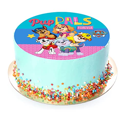 Kardasis Pat Patrouille cake topper avec papier sucre | Topper comestible pour gâteaux | Disque Azyme Décoration de gâteau pour l'anniversaire à thème Pat...