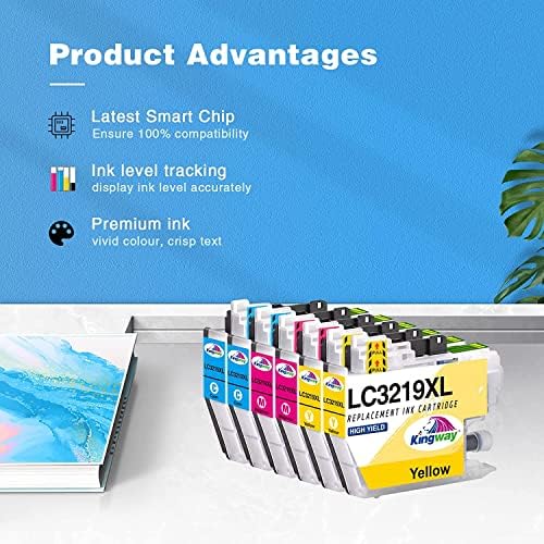 KINGWAY LC3219XL Ink Cartridges for Brother LC3219XL LC3217 Ink for Brother MFC-J6530DW MFC-J5330DW MFC-J5335DW MFC-J6930DW MFC-J5730DW MFC-J6935DW MFC-J5930DW Printer, Multipack of 6