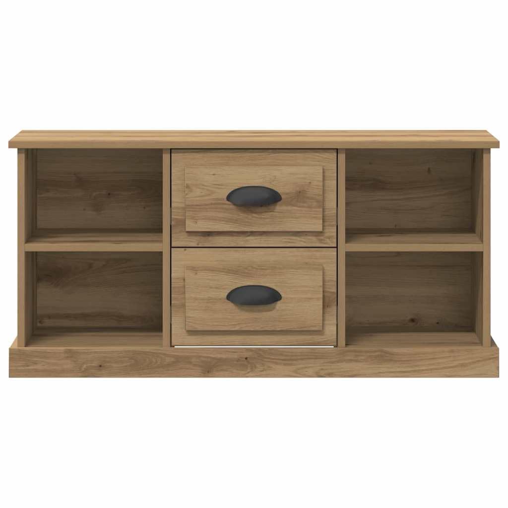 Elegante mueble de TV de madera con amplio espacio de almacenamiento, armario de TV con compartimentos abiertos y cajones, así como placa superior resistente para el hogar