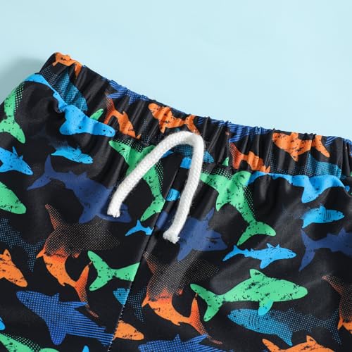 Image of Ohrwurm Baby Boy Swim Trunks Cartoon Print Elastic Waist Swimming Shorts Beach Board Bathing Suit Swimwear