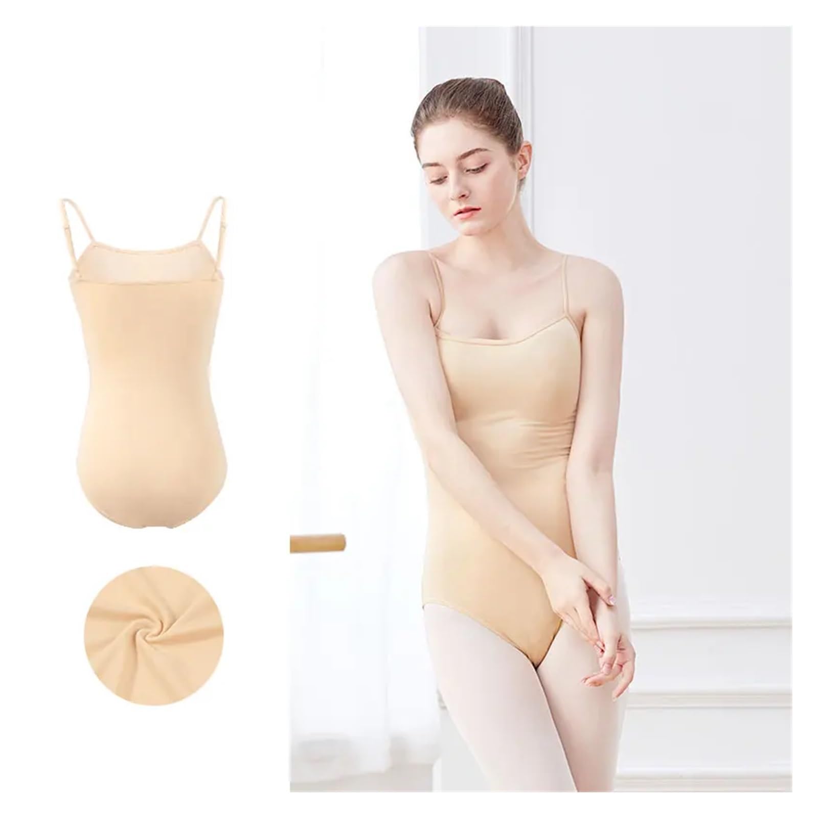 Maillot Ballet Mujer Camisola de Ballet for Mujer, Ropa Interior sin Costuras, Mallas Gimnasia y Danza, Mono, Baile for Adultos(L Height 165-170cm)