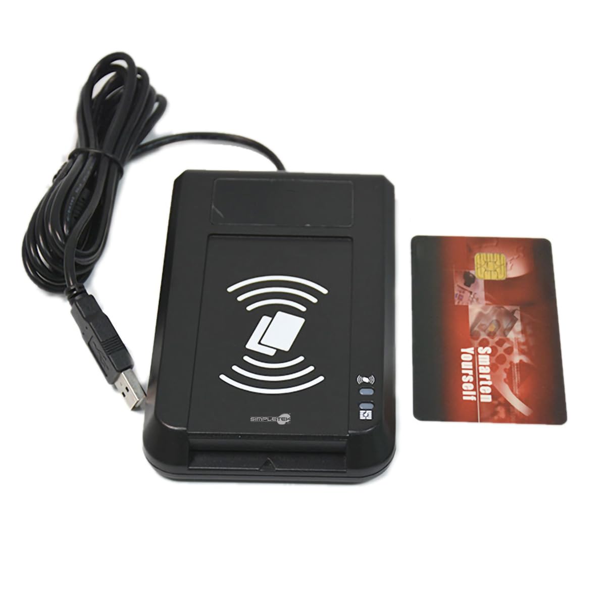 SIMPLETEK - Lector Smart Card Combo 2-en-1 NFC RFID Tag Universal LED