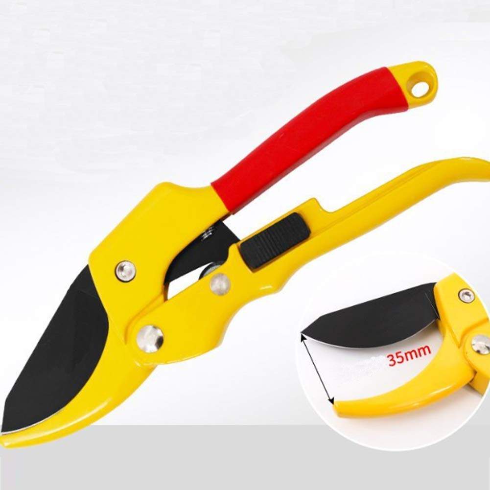 MRKU Tijeras de podar manuales con trinquete, Tijeras de podar afiladas con Hoja de Acero Profesional SK-5, Tijeras de jardín, Menos Esfuerzo para Cada Familia