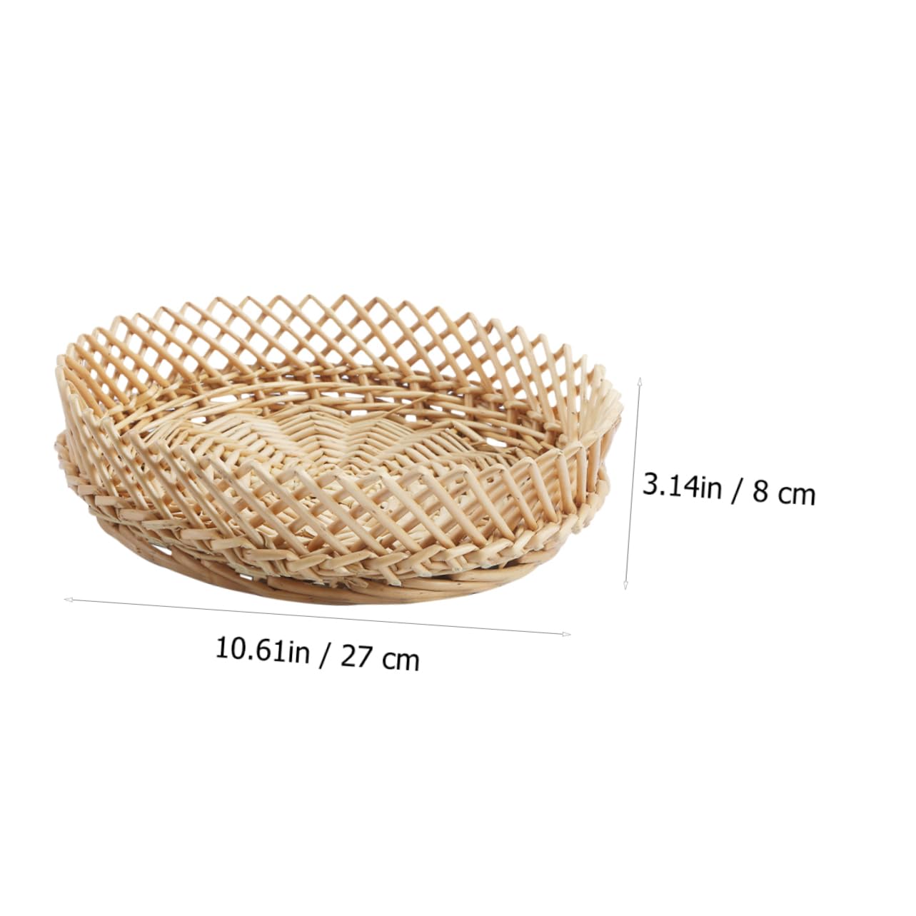 MOLUCKFU 1pc Woven Basket Practical Basket Bread Serving Basket Fruit Serving Basket Fruit Decor Desktop Sundries Basket Woven Bread Basket Storage Baskets Storage Holder Khaki Wicker