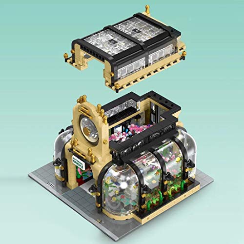 Seasy Haus Bausteine Bausatz, 2147 Klemmbausteine Modular Botanischer Garten Modell mit LED-Licht, Kompatibel mit Lego – Bild 3
