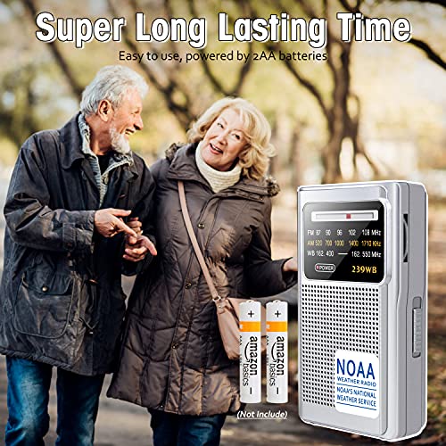 Greadio GR239 Noaa Weather Radio, Am/Fm Battery Operated Transistor Portable Radio thumb #5