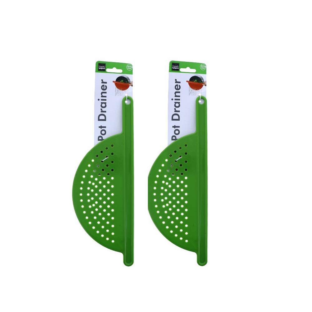 OCD Bargain Pot Drainer with Handle - Durable Plastic Drainer - Lightweight for Easy Storage (2)