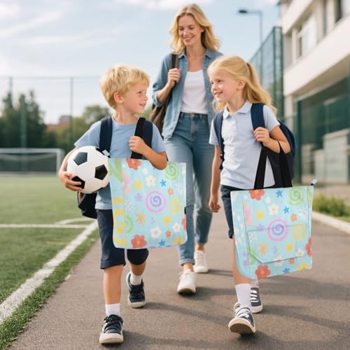 Bolsa de mano escolar con bolsillos prácticos para llevar de compras 6