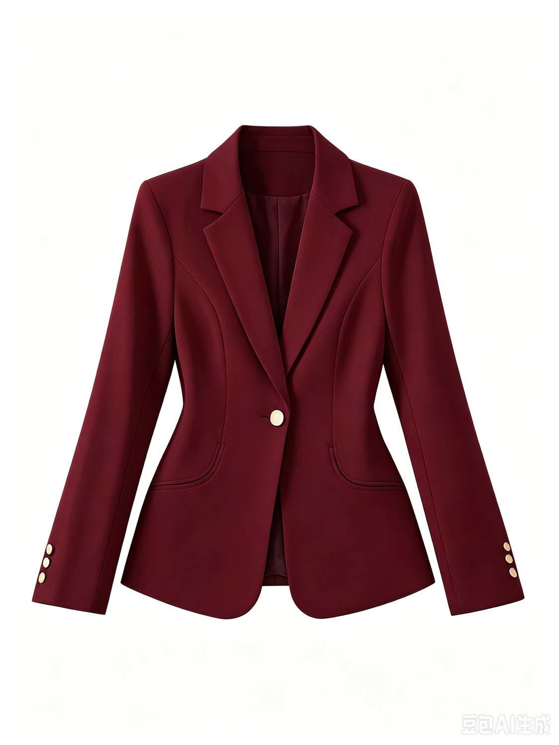 Damska marynarka z jednym guzikiem, slim fit, płaszcz biurowy