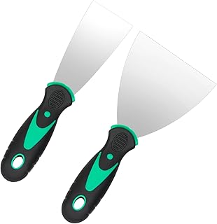 2 Stück Spachtel Set Edelstahl Malerspachtel Rostfrei Gipser Spachtel Tapetenschaber Flächenspachtel Set Spachtel Werkzeug für Füllen, Trockenbau, Dekorieren, Putz