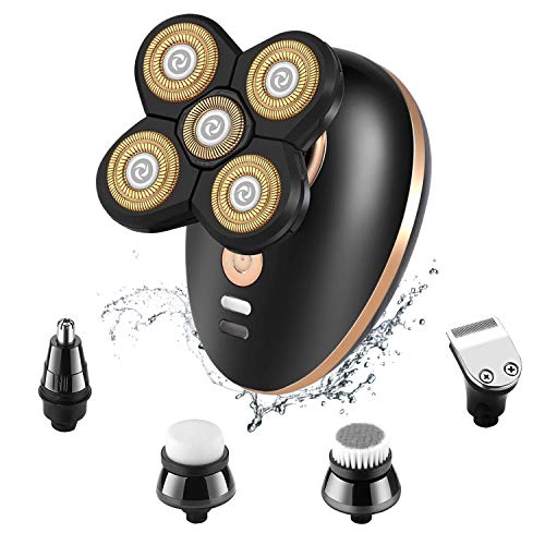 Roziahome Electric Razor for Men 5 in 1 Bald Head Shaver Rechargeable Cordless Hair Trimmer Beard Trimmer Shavers for Men Grooming Kit LED Waterproof