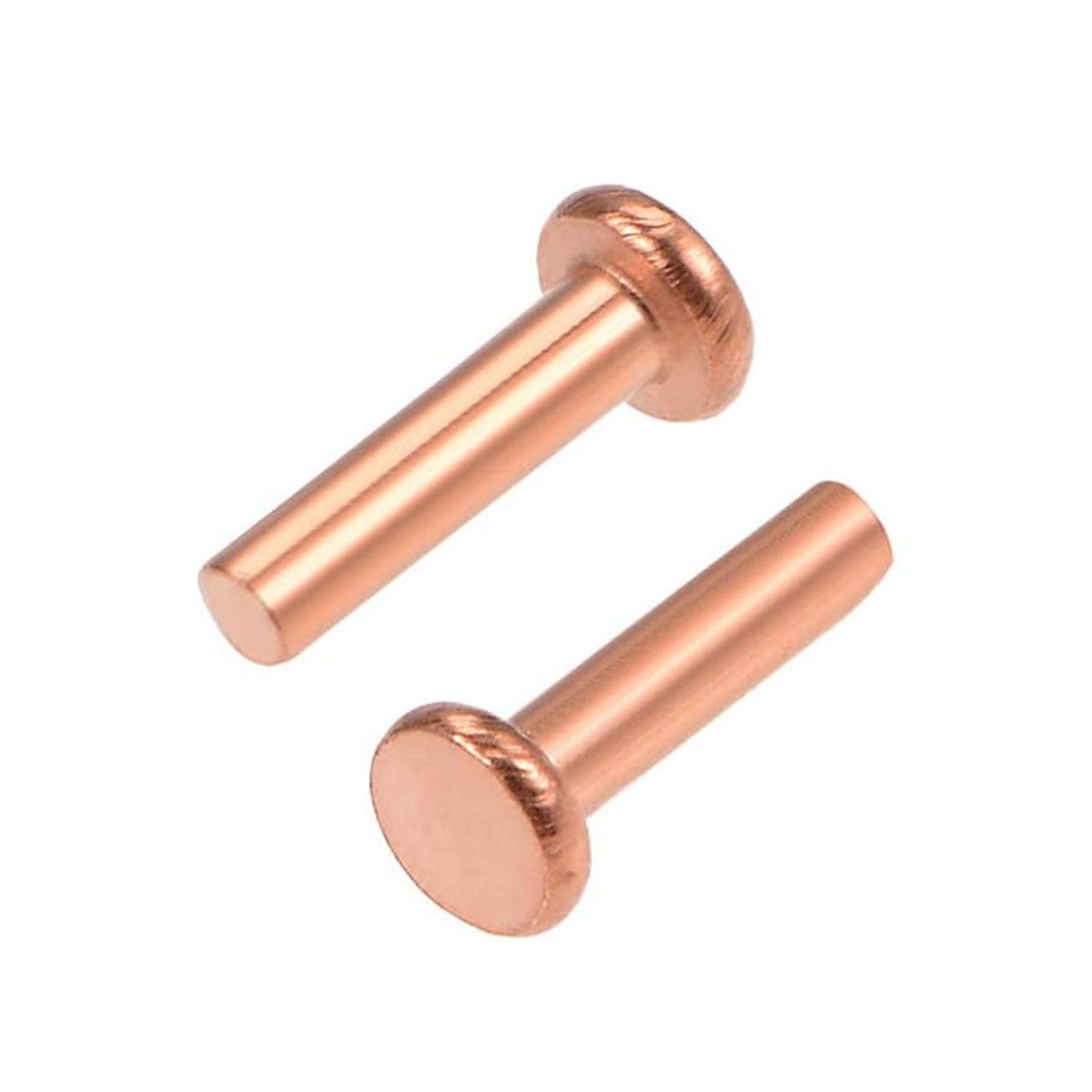 100 Pezzi Rivetti Massicci M3, Rivetti Massicci a Testa Piatta in Rame per Pala, Vanga, Forchetta, Rastrello, Zappa, Riparazione, Giardino(M3X30mm)