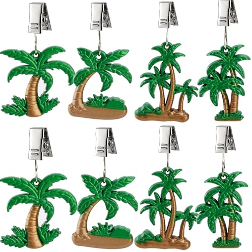 ZOOFOX Set of 8 Table Cloth Weight, Table Cloth Holder with Clip Hanger, Vintage Table Cloth Cover Pendants for Home, Garden, Party, Wedding, Picnic and Camping (Coconut Palm)