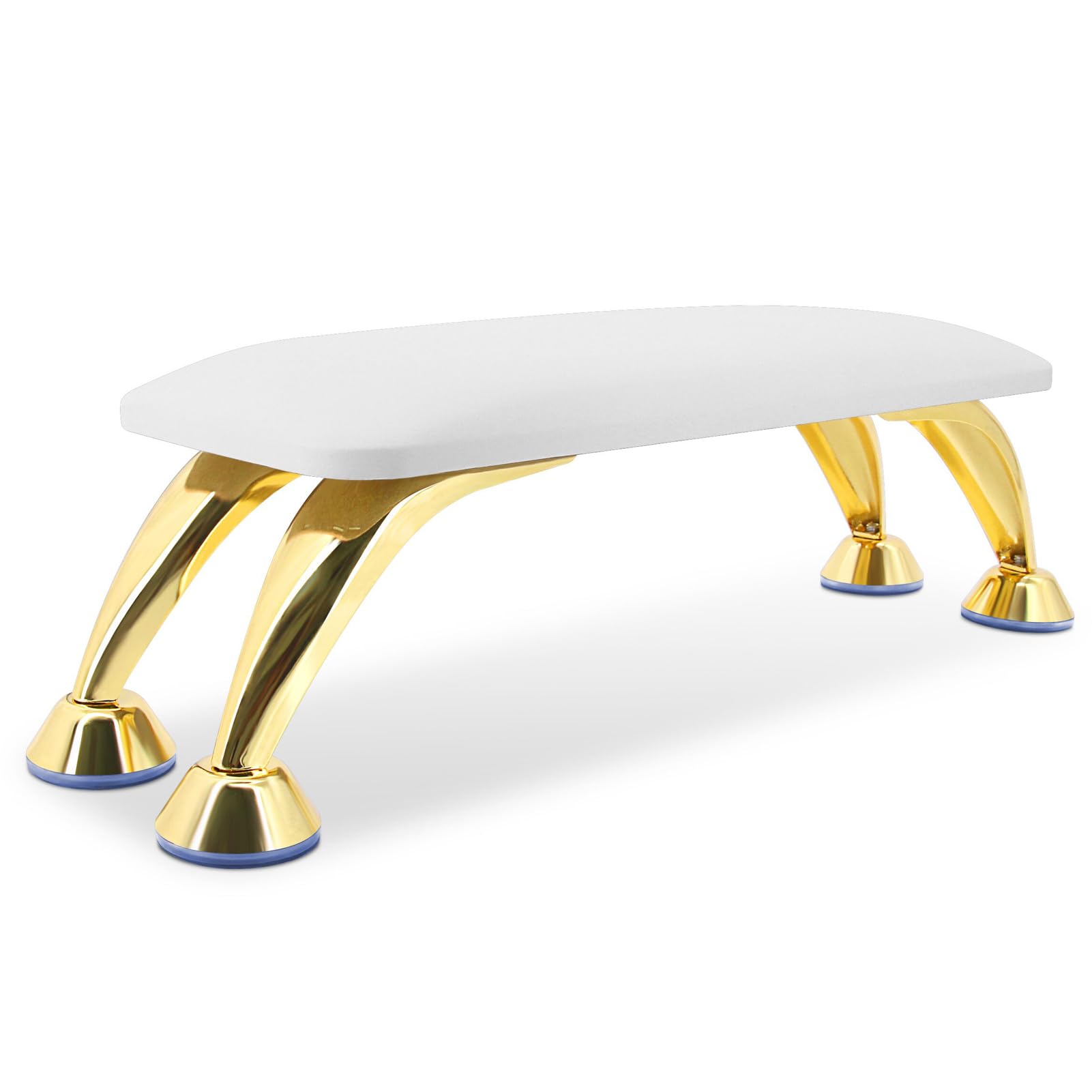 Arm Rest for Nails Tech Soft Comfortable, Nail Arm Rest Anti-Slip, Microfiber Leather Manicure Hand Rest for Nails Tech Armrest Stand with Gold