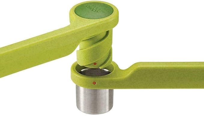 Joseph Joseph 20102 Helix Garlic Press Mincer Ergonomic Twist-Action Hand Juicer, Green, Stainless Steel