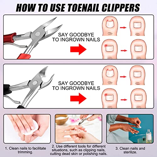 Toenail Clippers, Heavy Duty Nail Clippers for Thick Nails or Ingrown Toenail, Toe Nail Clippers with Easy Grip Rubber Handle for Men Seniors, Sharp Professional Stainless Steel Toenail Trimmer Nipper - Image 4