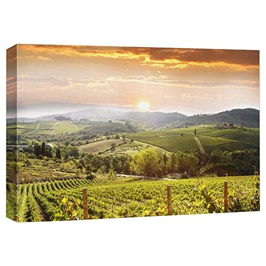 wall26 - Vineyard Landscape in Tuscany Italy - Canvas Art Wall Art - 16" x 24"
