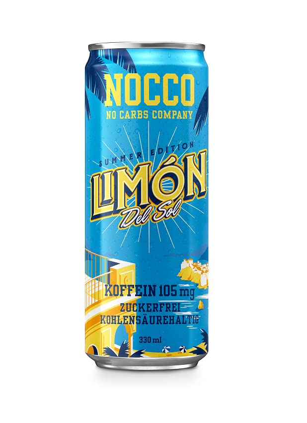 NOCCO BCAA DRINK - Limon 330 ml - BCAA - 105 mg Koffein - Energy Drink - Buxtrade - Versch. Mengen (16 Dosen)