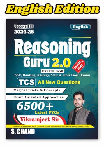 Image of Reasoning Guru 2.0 (in English Medium) Book 2025 - 2026 for SSC Exam CGL CHSL, Bank, Railway, UPSC & Other Competitive Exams | 6500+ PYQ Previous Year Question - Error Free - Edition Books