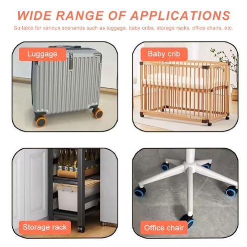 Image of 8pcs Suitcase Wheel Cover Silicone, Trolley Wheel Protector, Luggage Wheel Protector, Orange Color Wheel Cover Set