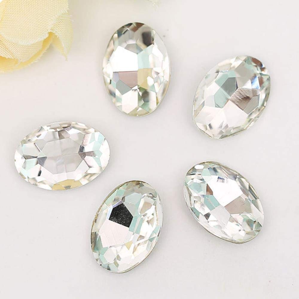 PENVEAT Ovale sfaccettato Molti Siez e Molti Colori Artigianato Gemme Fai-da-Te Strass High Shine Nail Art Stones, Purple, 20 x 30mm 5pcs