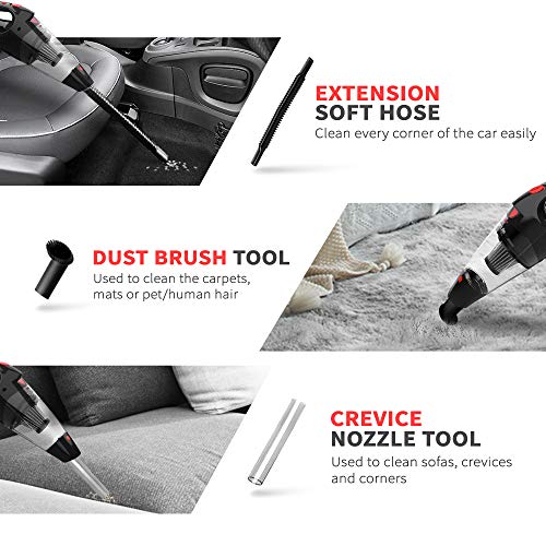 VacLife Handheld Vacuum, Cordless with High Power & Quick Charge Tech, Red (VL188) - Thumbnail 5