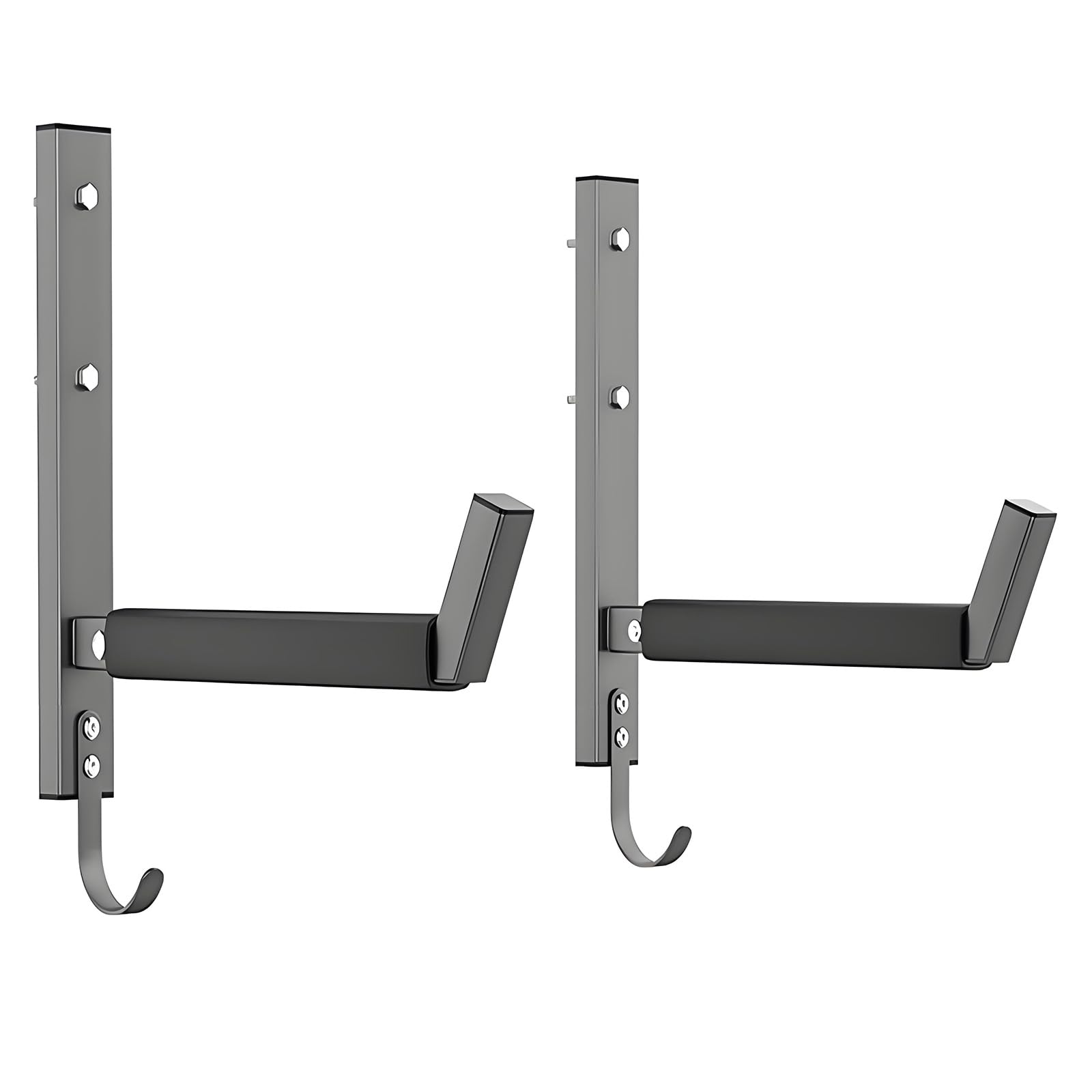 An der Wand montierter Kajakständer für Garagenaufbewahrung, 2er Pack Kleiderbügel aus Stahl mit gepolsterten Armen, erhöhten Enden, Haken für Paddel und Taschen Bootshalter in der Nähe, Wandhalter,