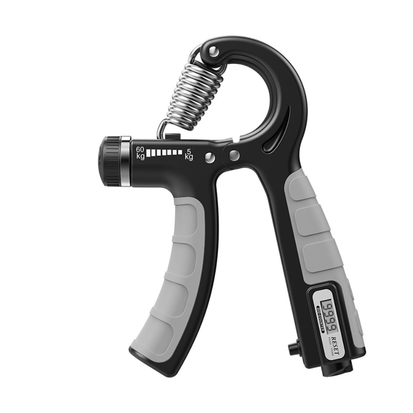 FLYIODFCXV Wrist trainer, Hand Gripper Trainer Electronic Counter 5kg-60kg Adjustable Grip Forearm Exerciser Workout Strengthe(Grey with counter)